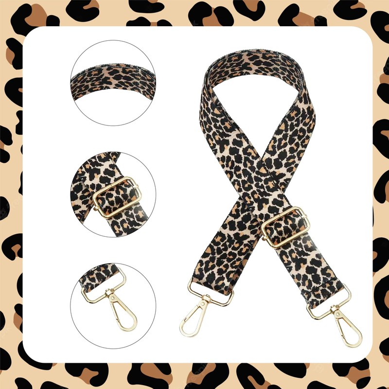 FDHBDF Bag Strap Leopard Print 3.8 cm Wide Bag Straps