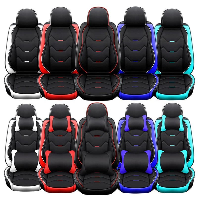 otoez Universal Leather Car Seat Covers 5 Seat Full Set