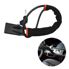 RUNZE Anti-Theft Lock, Steering Wheel Lock, Steering Wheel Lock, Universal Fit for Vehicles, Easy Installation, Boxed (Black)