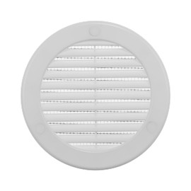 Vent Systems 4'' Inch (Opening Dimensions) White Soffit Vent Cover - Plastic Round Air Vent Grille - Built-in Insect Screen - HVAC for Bathroom, Home, Kitchen 5.2" Inch (Outer Dimensions)