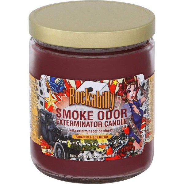 Smoke Odor Exterminator 13 oz Jar Candles Rockabilly, Pack of 2