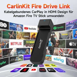 Carlinkit Car TV HDMI 2024 Fire TV Stick Converter, HD HDMI Car Adapter Cast Video/Game to Car, Plug and Play, Works for Wired CarPlay Cars and Fire TV Stick Devices