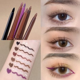 UNYOKE【Popular】 Gel Eyeliner Waterproof Eye Makeup Multi-Color Smudge-Proof Cosmetics Long-Lasting Pencil Type Makeup (01# Black)
