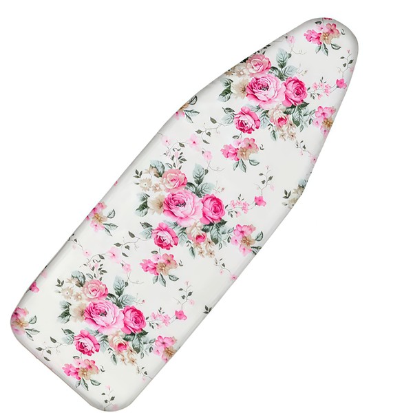 Eiqikayo Ironing Board Cover with Two 5MM Thick Feltpads,13"x43"Heat Resistant