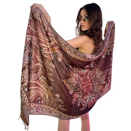 Rave Wonderland Classic Paisley Pashmina Scarf for Women - Elegant Shawl Wrap