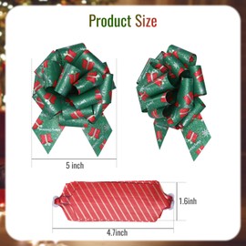 12 pcs Large Christmas Bows for Gift Wrapping,5 inch Wide Xmas Pull Bows for Presents,Christmas Gift Bows for Gift Baskets,Christmas Tree,Wine Bottles,Christmas Decorations (Mix Color)