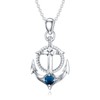 Reaii Anchor Necklace 925 Sterling Silver London Blue Topaz Anchor