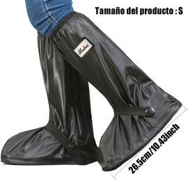 Cubiertas de Zapatos Impermeable Cubrecalzado PVC - Reutilizables Cubrecalzado, Equipo de protección Galoshes, Botas de lluvia(S - Negro)