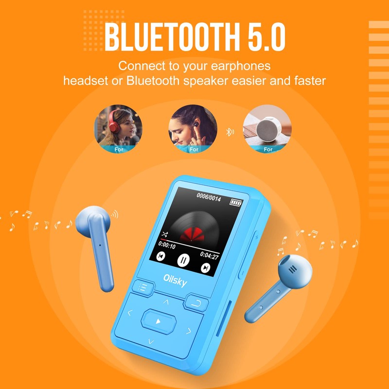 32GB MP3 Player with Upgrade Bluetooth 5.0, HiFi Lossless Music