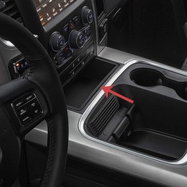 G-PLUS Front Center Console Mat Insert Rubber, Compatible with RAM 1500 2015 2016 2017 2018 2019/ RAM 2500 2016 2017 Black 5VC95DX9AB, 5VC95DX9AA