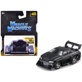 DCD 1999 Nissan Skyline GT-R (R34) #5 'Liberty Walk' Matt Black 1/64 Scale Diecast Model Car by Muscle Machines