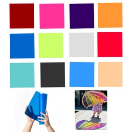 12 Pcs Correction Lighting Gels Sheets, Colored Film Transparent Light Color Gels for Photography Led Reading Photo Studio Flashlight Video (12X12Inches)
