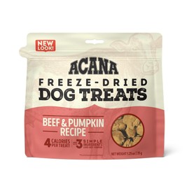 ACANA Singles Grain Free Dog Treats Limited Ingredients & Freeze-Dried Beef & Pumpkin 1.25oz Bag