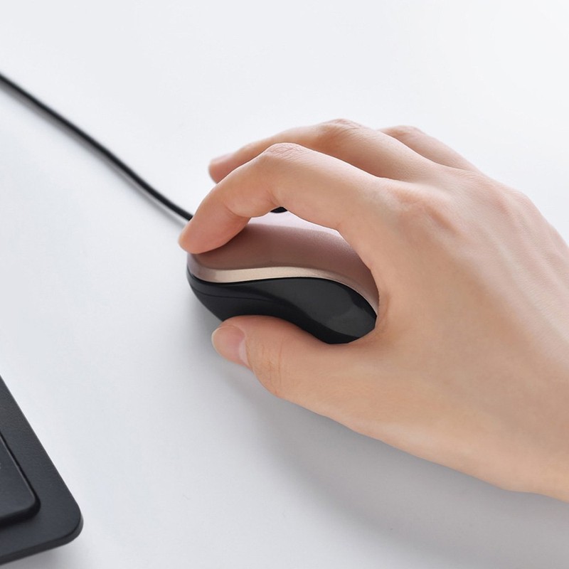 Buffalo BUFFALO Wired BlueLED Quiet USB 3 Button Mouse Black