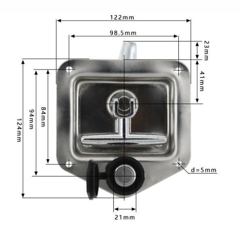 1-Pack Trailer Door Latch Rv Door Tool Box Lock T-Handle