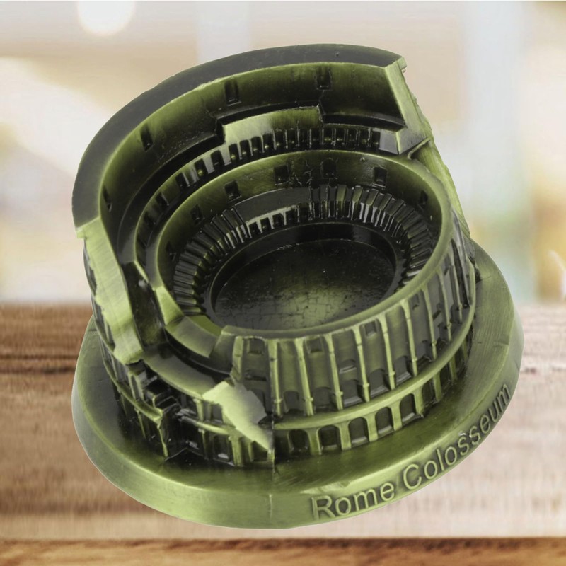 Rome Colosseum Model, Artificial Metal Miniature Roman Colosseum Statue for