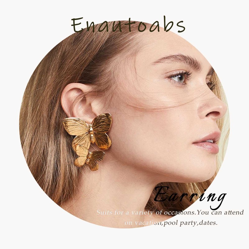 Enautoabs Cute Cartoon Cat Ear Jacket Earrings Black Cat Stud