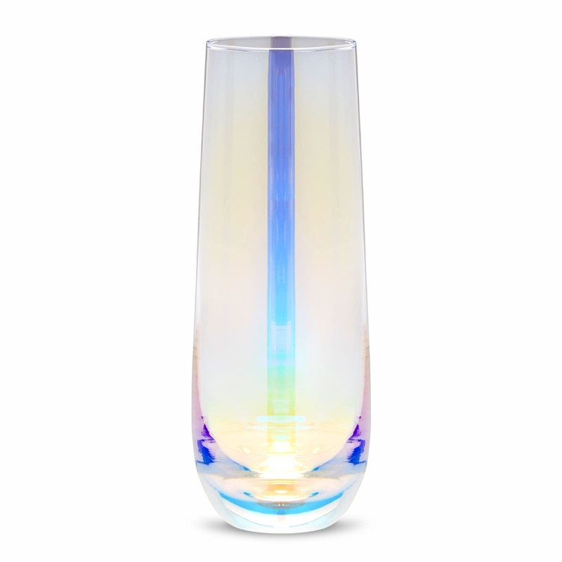 Sparkle and Bash Iridescent Stemless Champagne Flutes & Mimosa Glasses,