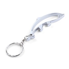 Komonee Dolphin Silver Bottle Opener Key Chain Metal Aquatic Animal Novelty Sea Life Keyring