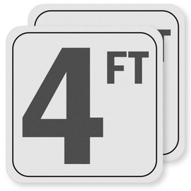 4FT Pool Depth Stickers (2 Pack), Anti-Slip Vinyl Markers - 6x6 Inches, Waterproof, Safety Number Signage for Swimming Pool Decks