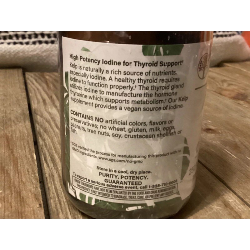 Natural Nutra LARGER 250 Vegan Tablets Natural Nutra Kelp with