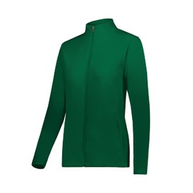 Augusta Sportswear Women's Ladies Micro-Lite Fleece Full-Zip Jacket, Dark Green, X-Large