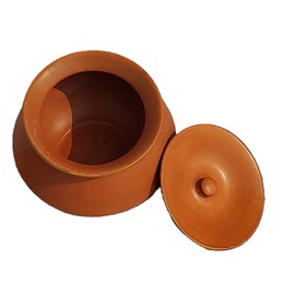 Dahi Handi Curd Pots Clay Crafts Clay Dahi Handi Curd Pot With Lid Biryani Handi (Pack Of 1) 700ml