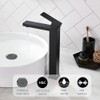Bathroom Sink Faucet, Matte Black Tall Vessel Sink Faucet, Single