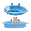 2-Pack Plastic Small Animal Bathtub & Food Bowl – Blue