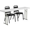 Flash Furniture Kathryn 6-Foot Plastic Folding Training Table Set with