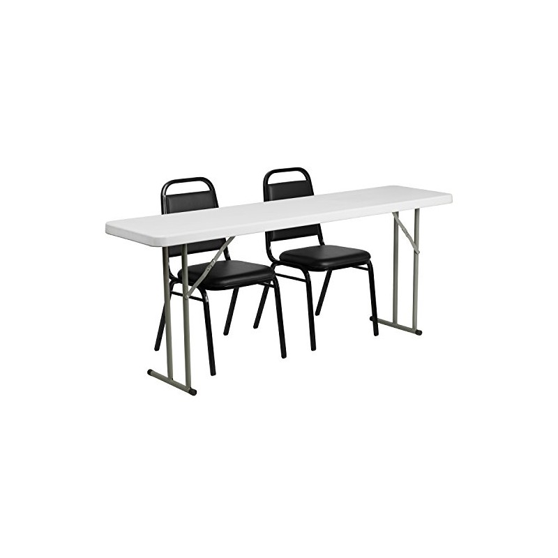 Flash Furniture Kathryn 6-Foot Plastic Folding Training Table Set with