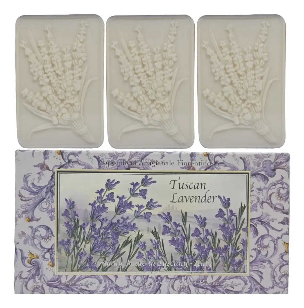 3 Jabones Italianos Artesanales De Lavanda