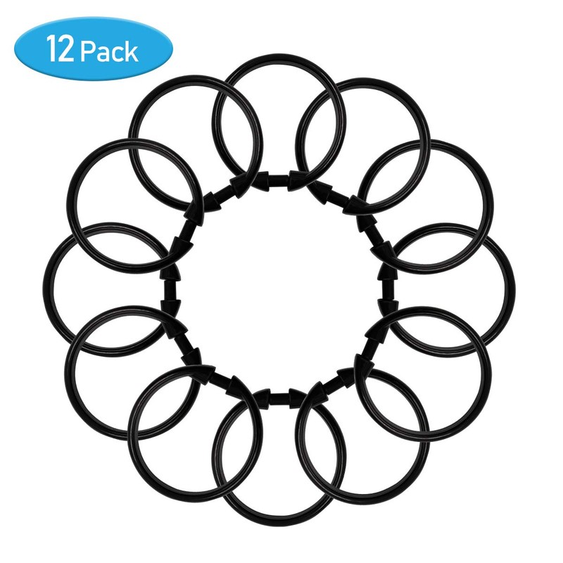 Qulable 12 Packs Circular Shower Curtain Rings, Plastic Curtain O