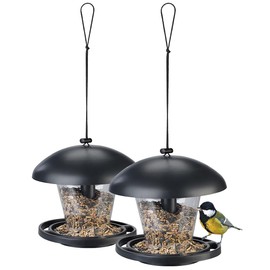 Royal Gardineer Bird House Feeder Set of 2 Weatherproof Hanging Bird Feeders (Bird Feeder Silos, Bird Feeders)