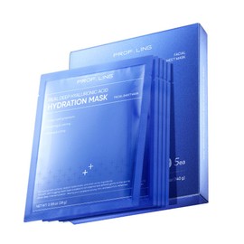 PROF.LING Hydrating Hyaluronic Acid Face Mask, Anti-Aging & Firming Collagen Sheet Mask, Deep Moisture & Skin Elasticity Boost, Suitable for All Skin Types, 28ml*5ea.