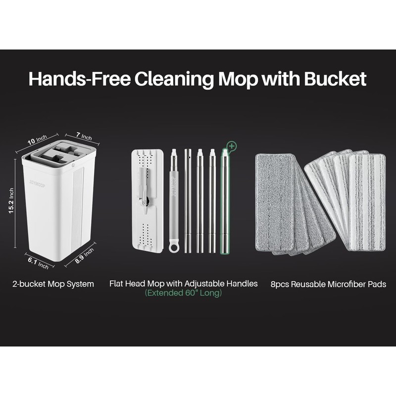 JOYMOOP Mop and Bucket Set with Wringer, Dust Mops for