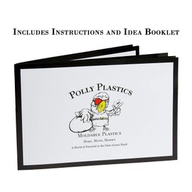 Polly Plastics Moldable Plastic Pellets. 22 oz. EZ Grip Jar. Bonus Idea Booklet Included