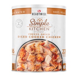 Simple Kitchen Freeze Dried Diced Chicken – 16 Servings for Family Meal Prep, Gluten Free & Dehydrated Survival Just Add Water Canned Food, for Camping Meals, Backpacking & Hiking, #10 Can Package