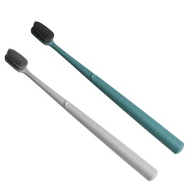 FRCOLOR 2pcs Portable Nylon Adult Toothbrushes with Soft Bristles Ergonomic Design for Comfortable Grip for Oral Care Travel Random Colors