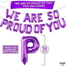 KatchOn, Purple We Are So Proud of You Balloons - 16 Inch, Pack of 27 | Confetti Balloons for Purple Congratulations Decorations | Graduation Balloons for Purple Graduation Decorations Class of 2024