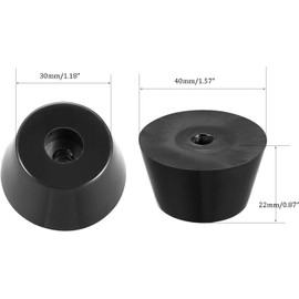 TOP-VIGOR 4Pcs Round Rubber Feet, D40mm x 30mm x H22mm Rubber Bumper Feet Pads, Non Slip Furniture Pads Cutting Board Rubber Feet Floor Protector for Cabinet Desk Tables