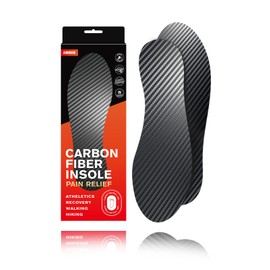 ARRIS Carbon Fiber Insole (1 Pair) - Carbon Fiber Foot Plate for Turf Toe, Foot Fractures, Hallux Rigidus and Limitus - Rigid Shoe Insert for Sports - Post Op Shoe, 9.76" for Men 7.5, Women 8.5