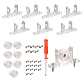 DGQ False Cabinet Front Clips Full Set Sink Tip Out Snap False Drawer Front Clips with Dowels, Clips, Screws for Home Furniture Hardware (8)