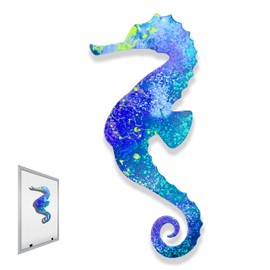 Dreamy Opal Metallic Sea Horse Screen Magnet - Lanai Door Patio Door Decor Decal Magnet - UV Proof Screen Magnets Seahorse