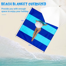 Aroveea Beach Blanket 4-7 Adult Oversized 78″×81 ″Lightweight Waterproof Sandproof Beach Blanket Large Picnic Mat Beach Blanket for Beach Travel Camping Hiking Picnic