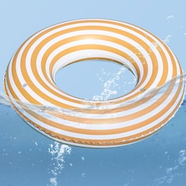 Inflatable Swimming Ring, Cartoon Water Play Ring, PVC Swimming Ring, Adult Swimming Ring, Inflatable Air Mattress, Swimming Ring Tube for Summer Pool Party (Orange)