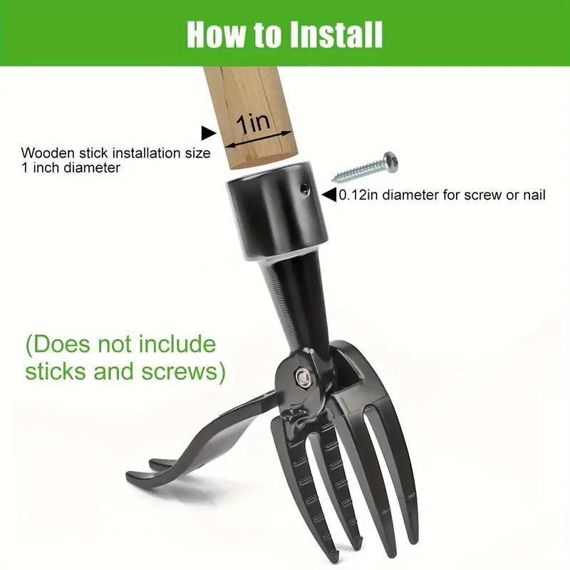 Standing Weeder,¬†4-Claw Steel Head Design Manual Weeder,¬†Durable and Sturdy Garden