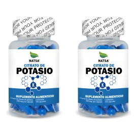 Citrato Potasio Frascos 100 Cápsulas Energía Manten Tus Músculos Sanos Mejora Función Vascular