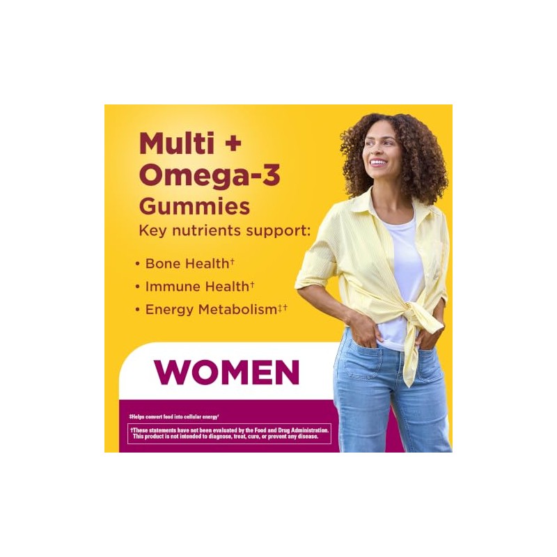 Nature Made Multivitaminas en gomitas para mujer con omega-3, 80
