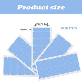 288 Pcs Hair Extension Tapes, Hair Tapes for Extensions, 12 Pieces Double Sided Extension Tape Replacement for Hair Extensions (4x10cm Blue)